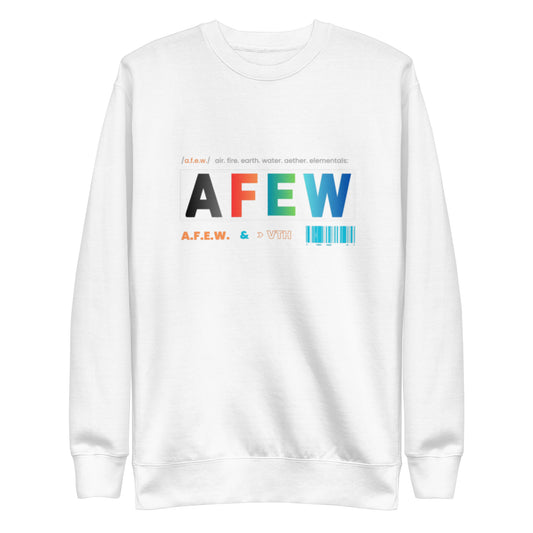 AFEW's Crew Novelty Bar Code Sweatshirt in White